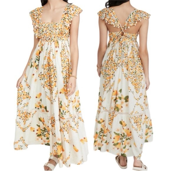 NEW Farm Rio Off White Cashew Crossed Back Dress Mix Print Sz: Large $275 - Picture 2 of 12